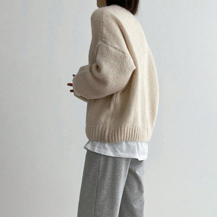Drune | Pullover - Damen Herbst Oversized Rundhals Strickpullover