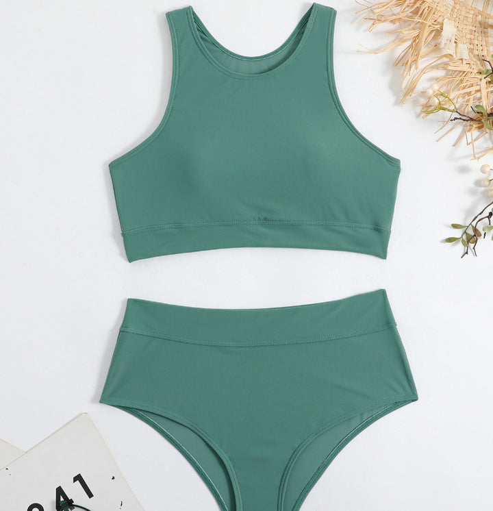 Damen Sport-Bikini-Set mit hohem Bund und Racerback Drune