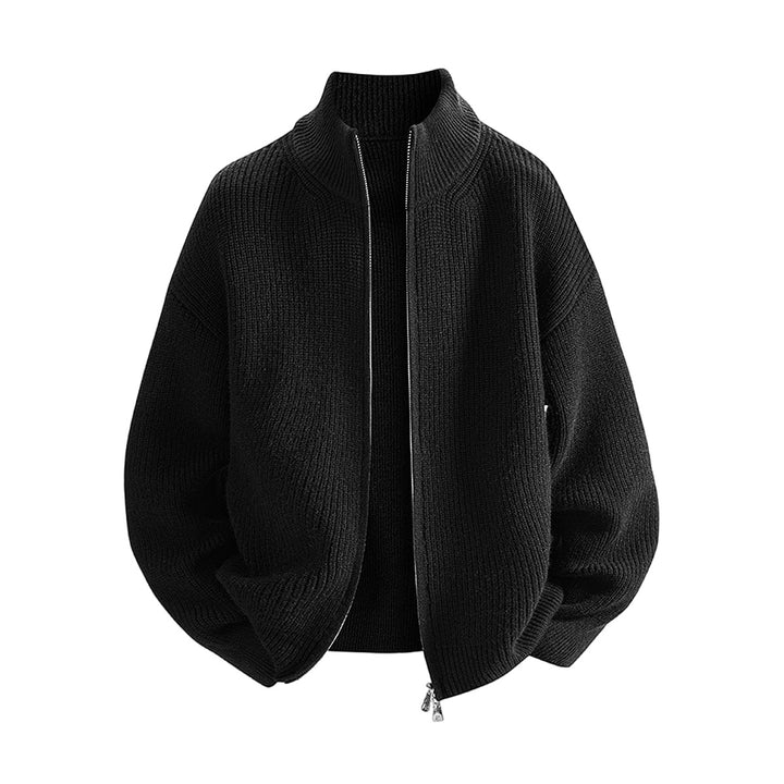 Damen Leichte Strickjacke mit hohem Kragen Drune