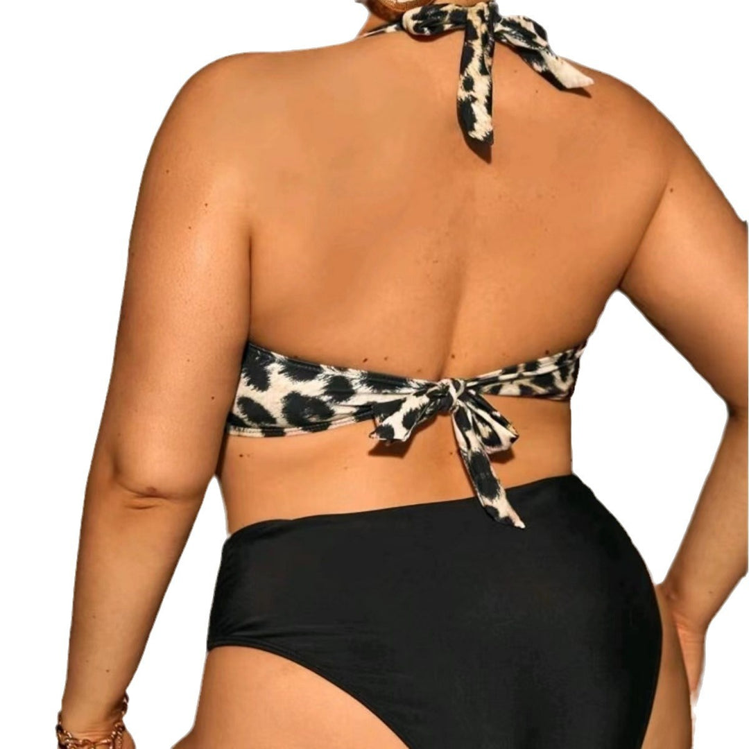 Damen Triangel-Bikini mit Wickeloptik und animalischem Muster Drune