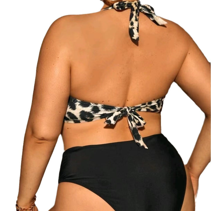 Damen Triangel-Bikini mit Wickeloptik und animalischem Muster Drune
