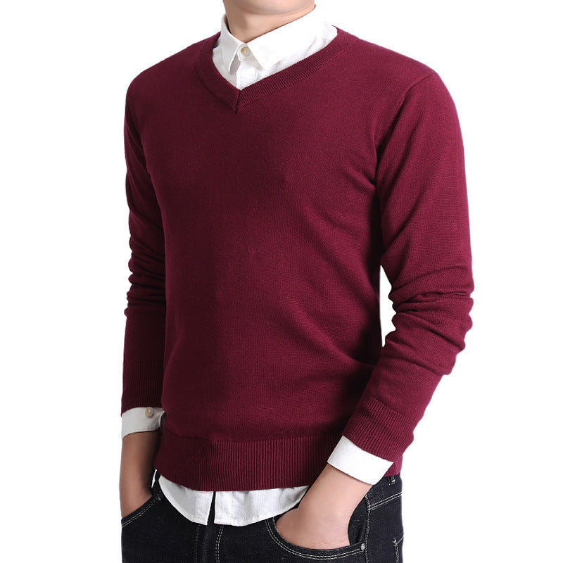 Herren modischer V-Ausschnitt Pullover aus weicher Baumwolle Drune