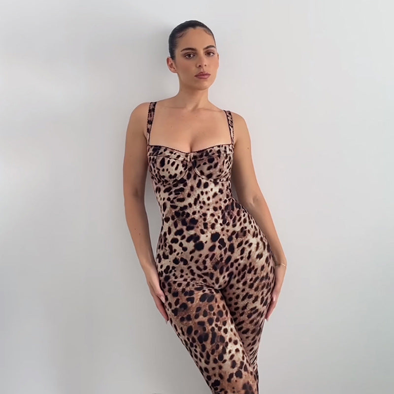 Damen Jumpsuit mit raffiniertem Schlangenhaut-Design und figurbetontem Schnitt Drune