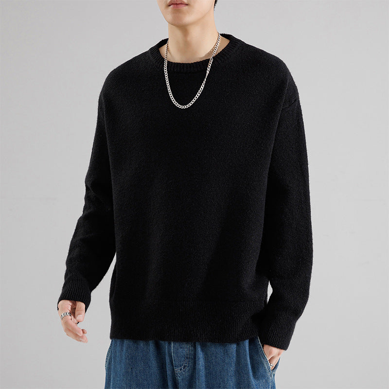 Herren Oversize Rundhalspullover aus weichem Feinstrick Drune