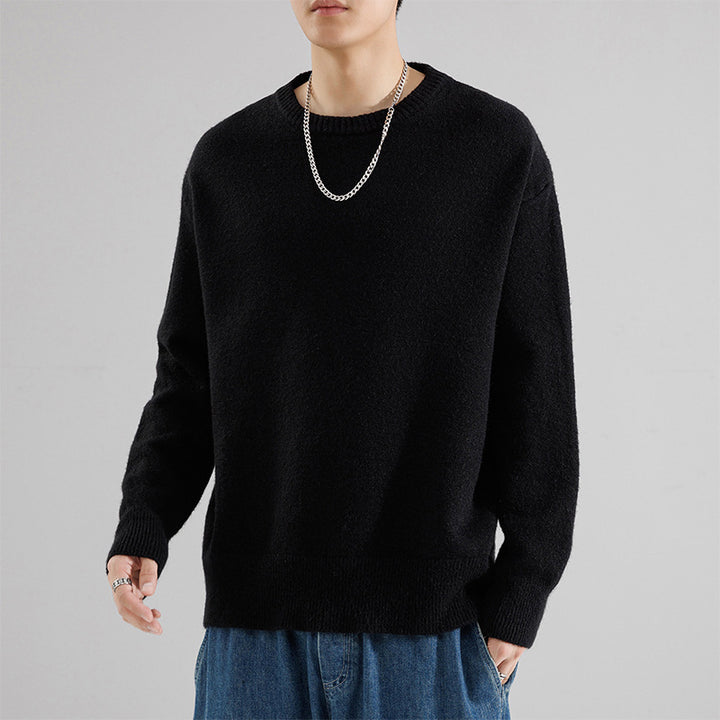 Herren Oversize Rundhalspullover aus weichem Feinstrick Drune