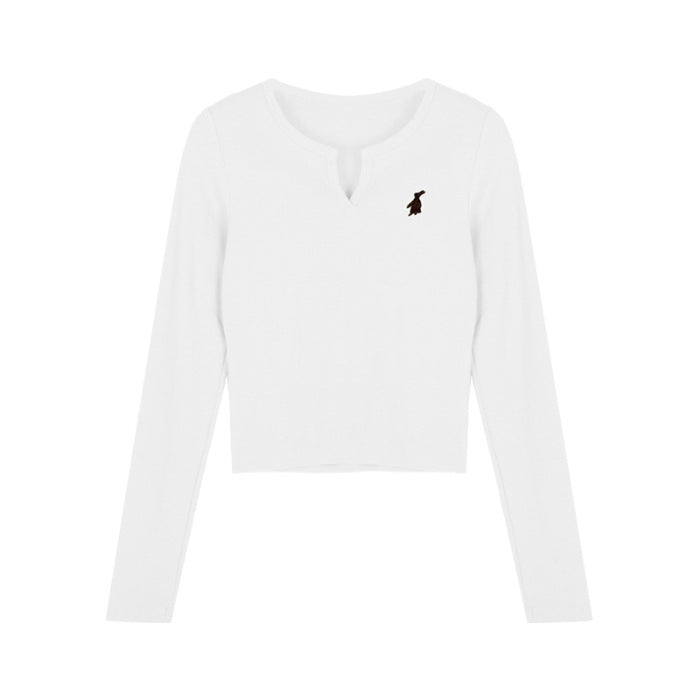 Damen lässiges cropped Langarmshirt Drune