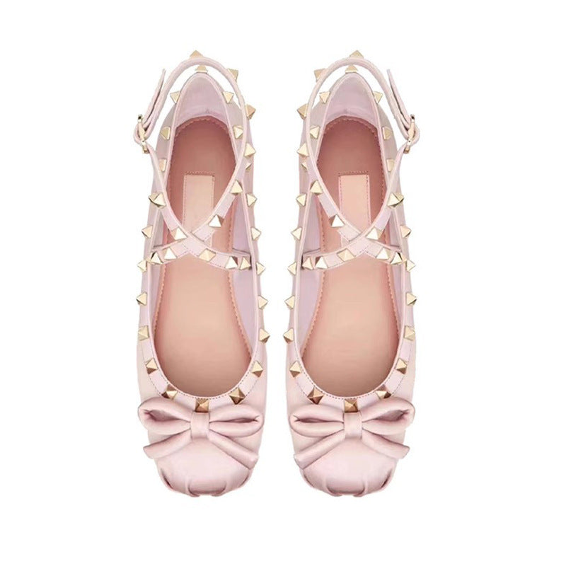 Damen Ballerinas mit modischen Riemchen und verspielten Schleifenakzenten Drune