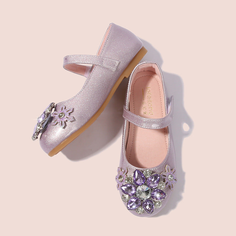 Damen Ballerinas mit glitzernden Blumenapplikationen Drune