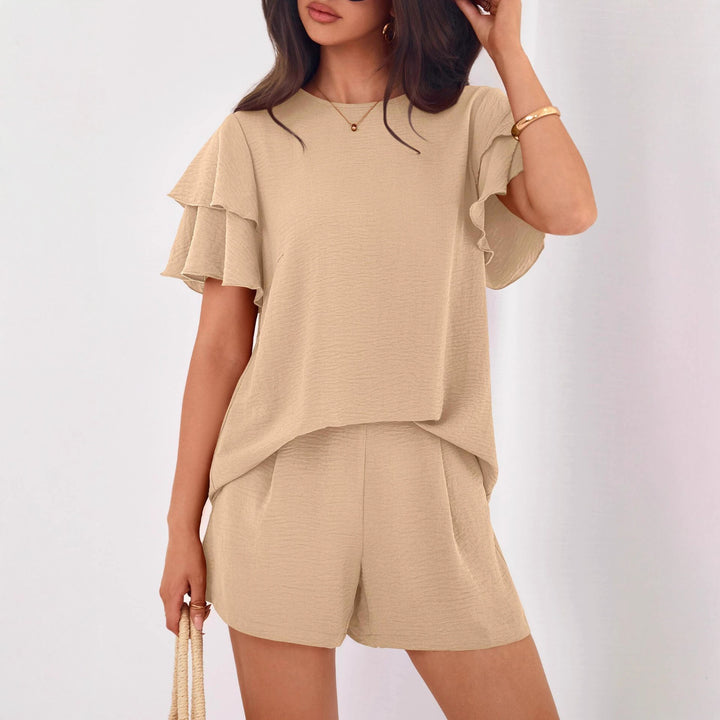 Damen Verspieltes Jumpsuit mit Rüschendetails und seitlichen Taschen Drune