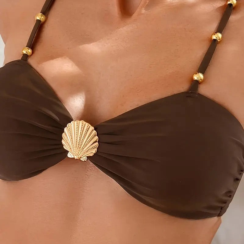 Damen Bikiniset mit dekorativem Muschel-Detail Drune