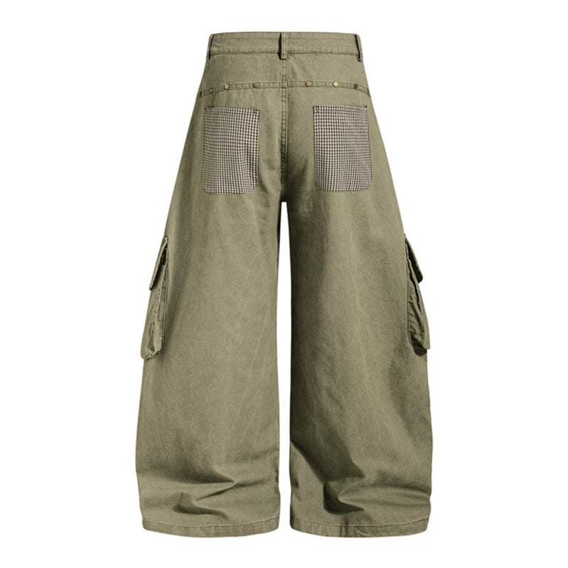 Damen weite Cargo-Culottehose mit Stern-Applikationen und Multi-Taschen Drune