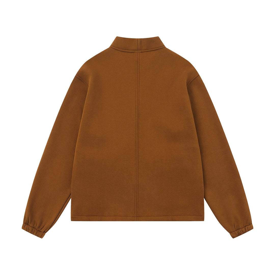 Unisex Oversize Sweatjacke mit Schalkragen und aufgesetzten Taschen Drune
