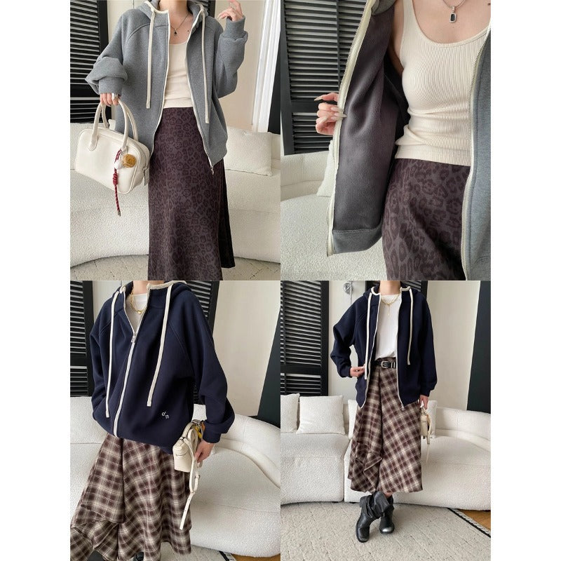 Damen lässige Kapuzenjacke mit zeitgemäßem Oversized-Schnitt Drune