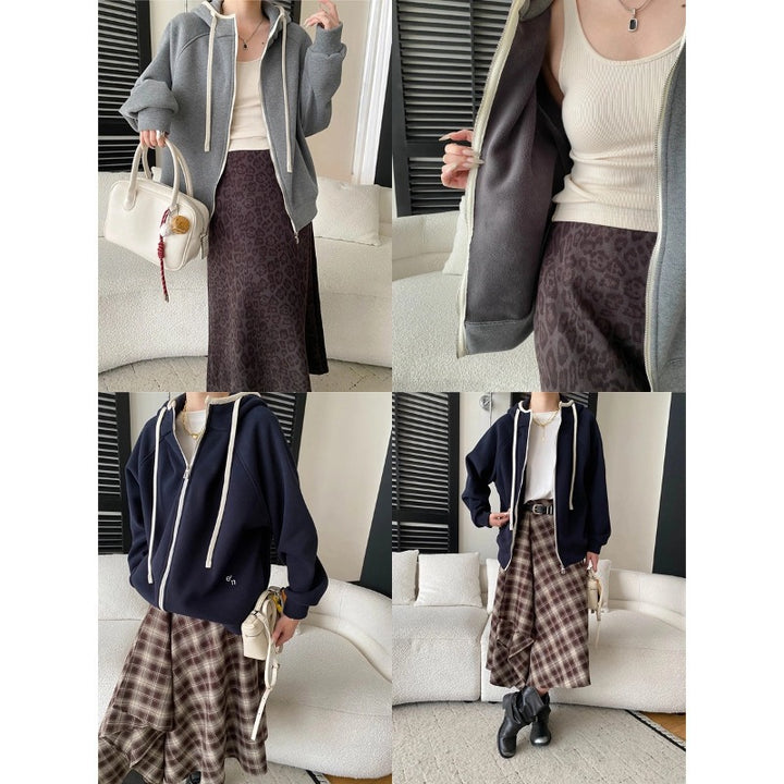 Damen lässige Kapuzenjacke mit zeitgemäßem Oversized-Schnitt Drune