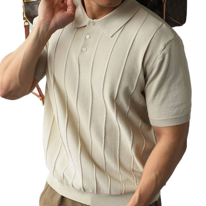 Herren Kurzarm Poloshirt mit Struktur Drune
