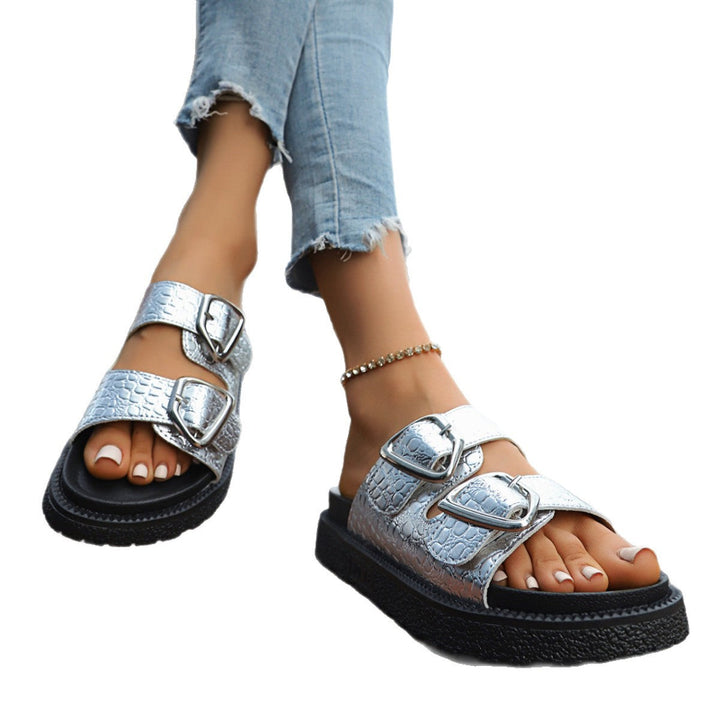Damen Riemensandalen mit anatomischer Fußbettung und modischem Schnallenverschluss Drune