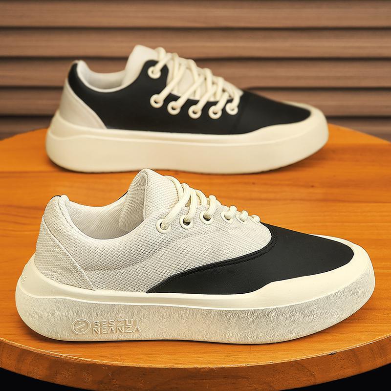 Unisex Minimalistische Low-Top Plateau-Sneaker mit nahtlosem Canvas-Textilmix und dämpfender EVA-Plateausohle Drune
