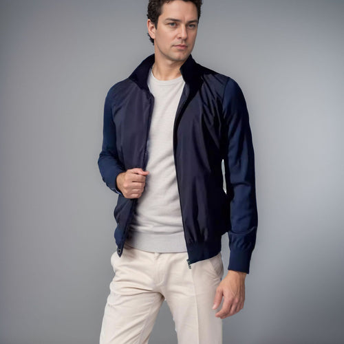 Herren sportliche Übergangsjacke mit modernem Stehkragen und elastischen Bündchen Drune
