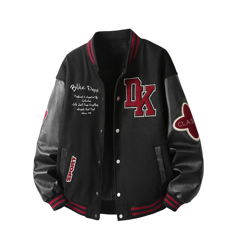 Herren Retro College Varsity Jacke mit gestepptem Thermofutter und Applikationen Drune