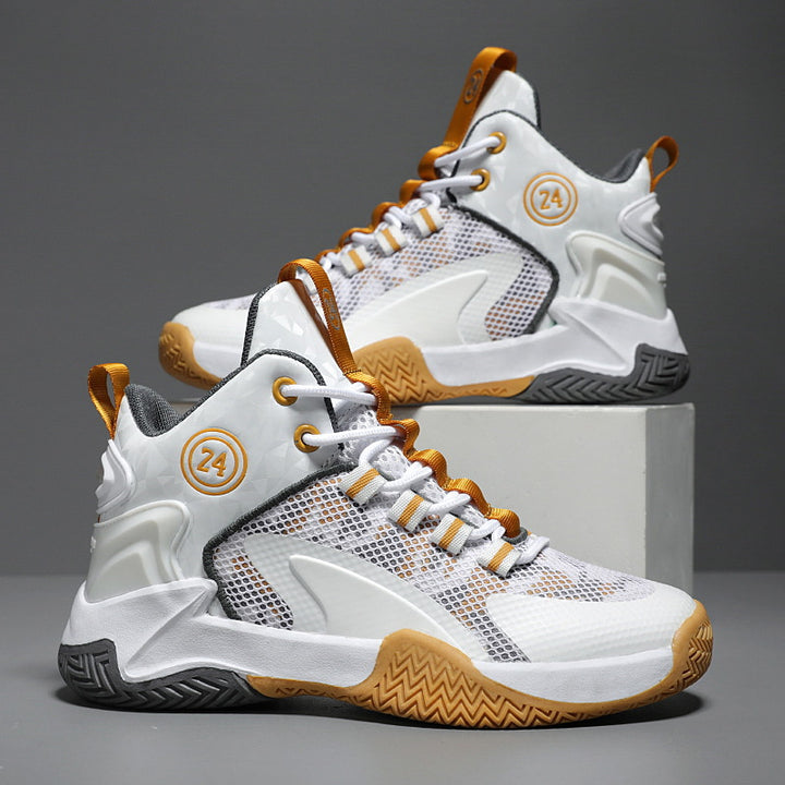 Herren Basketball-High-Top Sneaker mit geometrischem Struktur-Obermaterial und griffiger Herringbone-Sohle Drune
