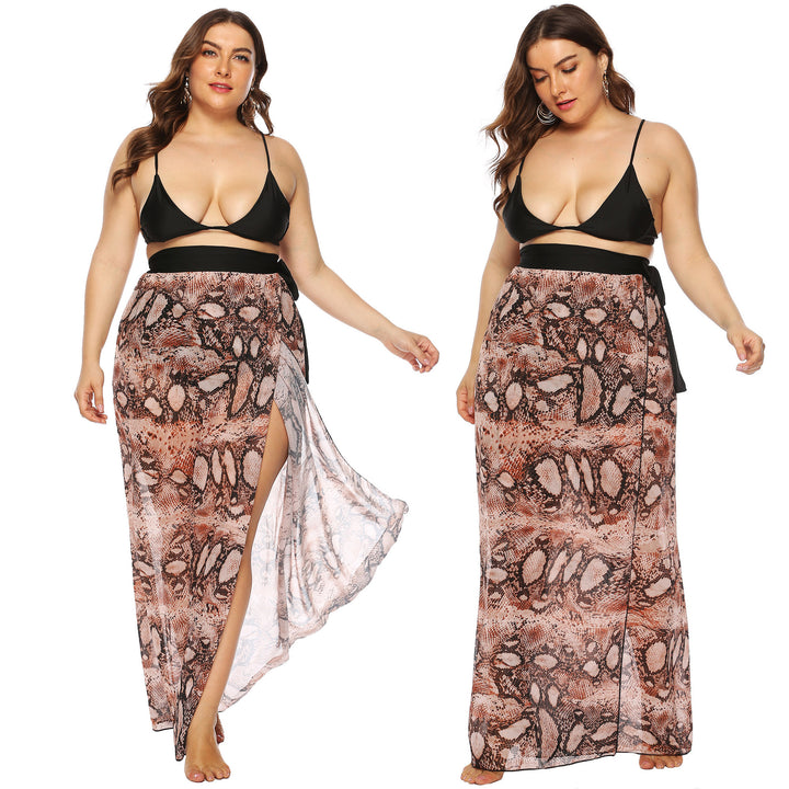 Damen Beach-Kimono aus transparentem Stoff mit trendigem Schlangenprint Drune