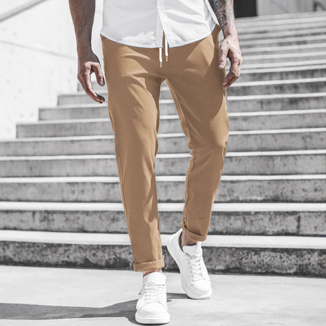 Drune Herren Freizeithose mit Kordelzug und Seitentaschen