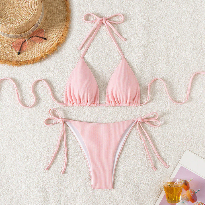 Damen Triangel-Bikini mit verstellbaren Riemen und raffinierten Details Drune