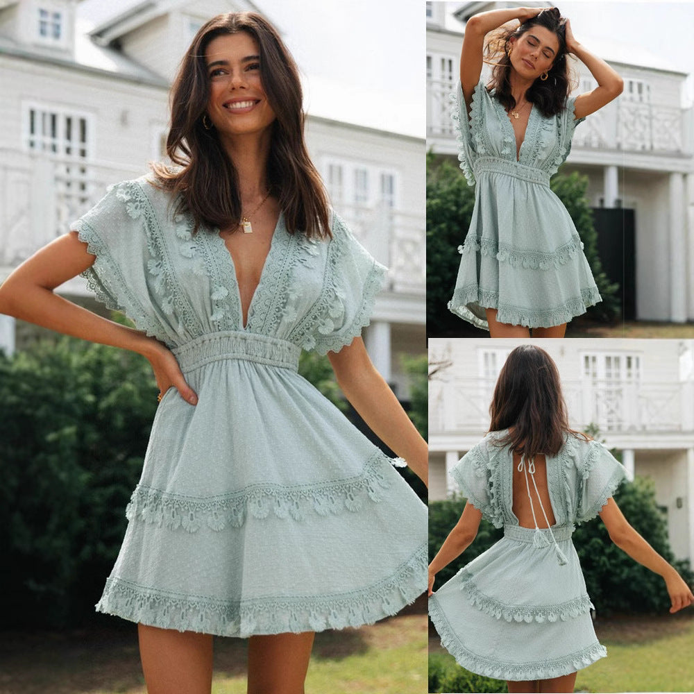 Damen Sommerkleid mit romantischer Spitze Drune