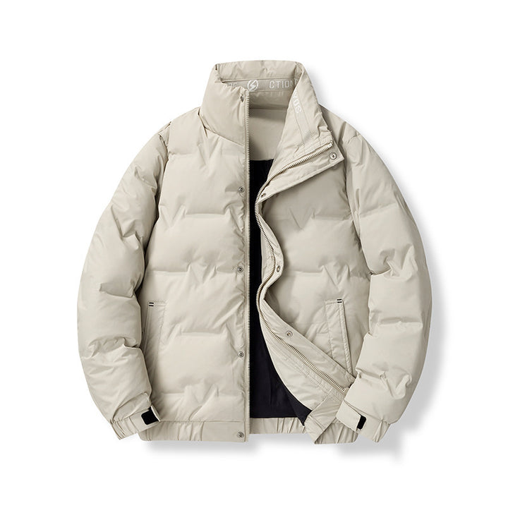 Herren wattierte Steppjacke mit hohem Stehkragen und verdeckter Reißverschluss-Front Drune