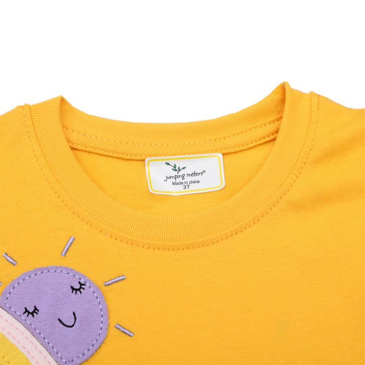 Mädchen T-Shirt mit buntem Einhorn- und Regenbogenmotiv Drune
