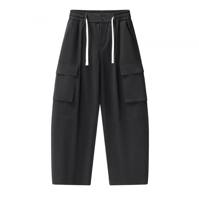 Unisex Baggy‑Cargo‑Hose mit elastischem Bund, Tunnelzug und großen Pattentaschen Drune
