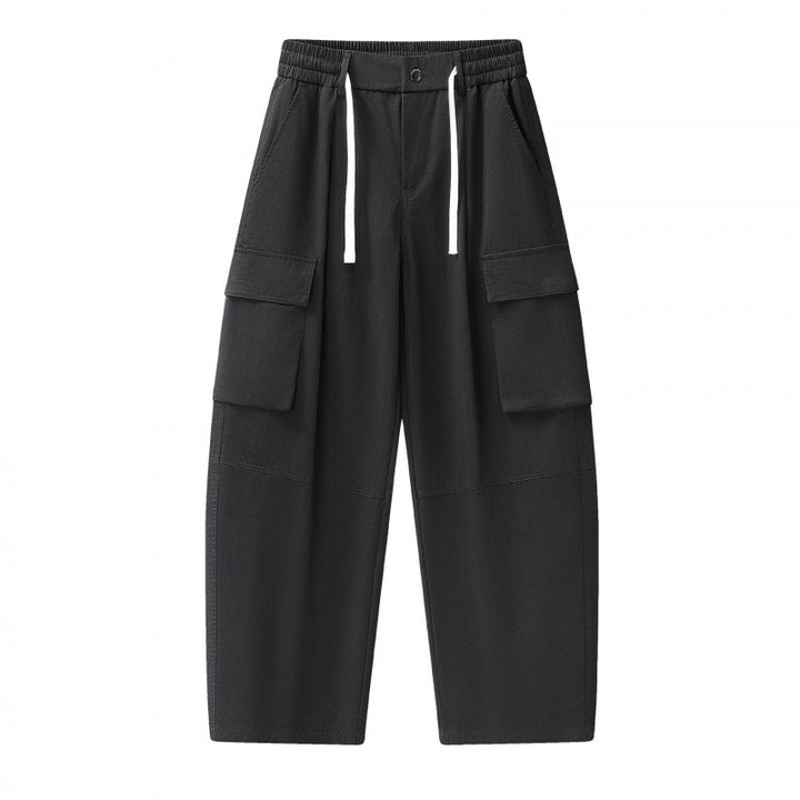 Unisex Baggy‑Cargo‑Hose mit elastischem Bund, Tunnelzug und großen Pattentaschen Drune