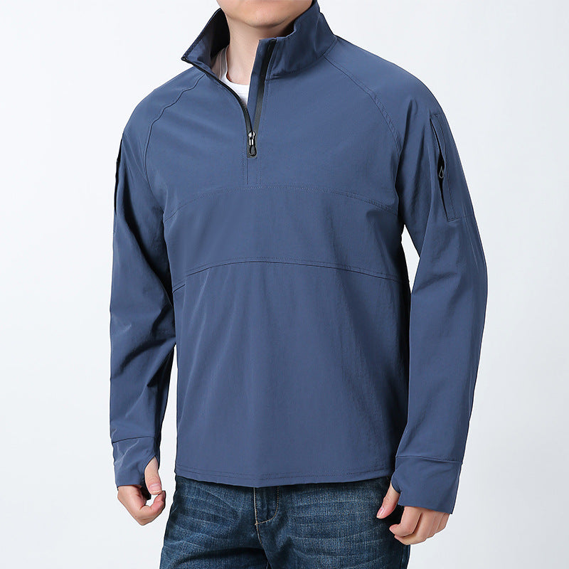 Herren  Softshell-Pullover mit kurzem Reißverschluss, Ärmeltasche und Raglanärmeln Drune