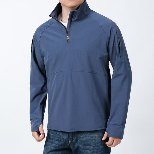 Herren  Softshell-Pullover mit kurzem Reißverschluss, Ärmeltasche und Raglanärmeln Drune