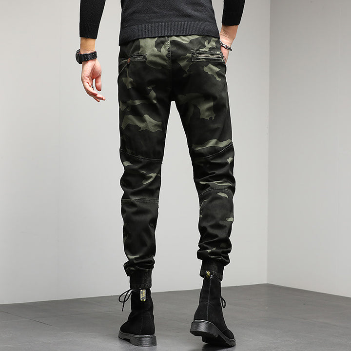 Herren Cargojogger mit Camouflage‑Muster, ergonomischen Kniepaneelen und elastischem Tunnelzugbund Drune