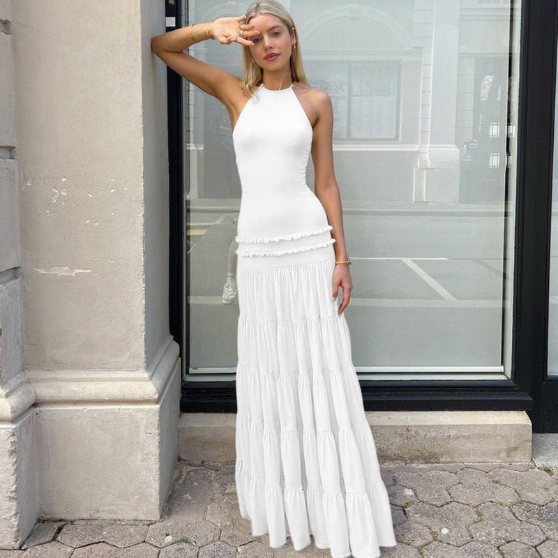 Damen Maxi-Kleid mit feinen Rüschendetails Drune