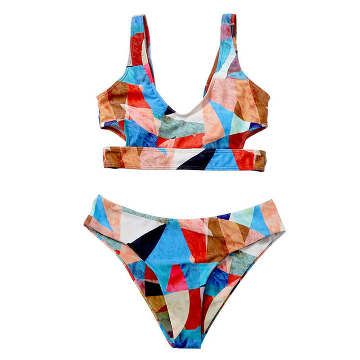 Damen Sport-Bikini mit geometrischem Design und breiten Trägern Drune