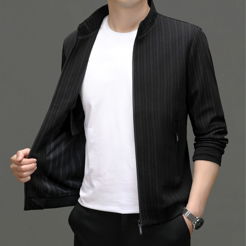 Herren Freizeitjacke mit modernem Stehkragen und funktionalen Reißverschlusstaschen Drune