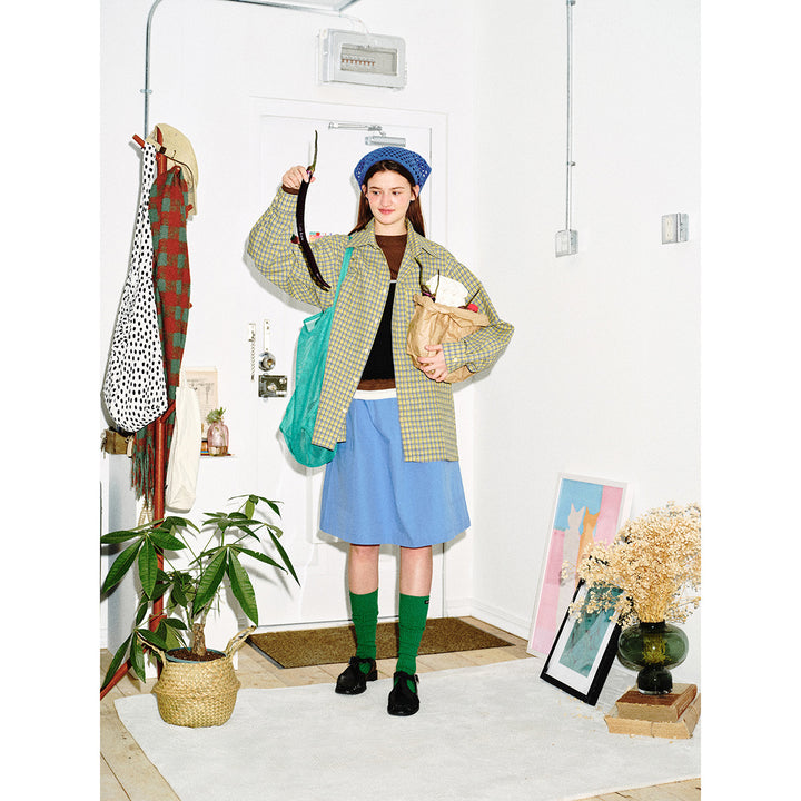 Unisex Oversize Karo-Hemd mit kastiger Silhouette, geradem Saum und aufgesetzter Brusttasche Drune