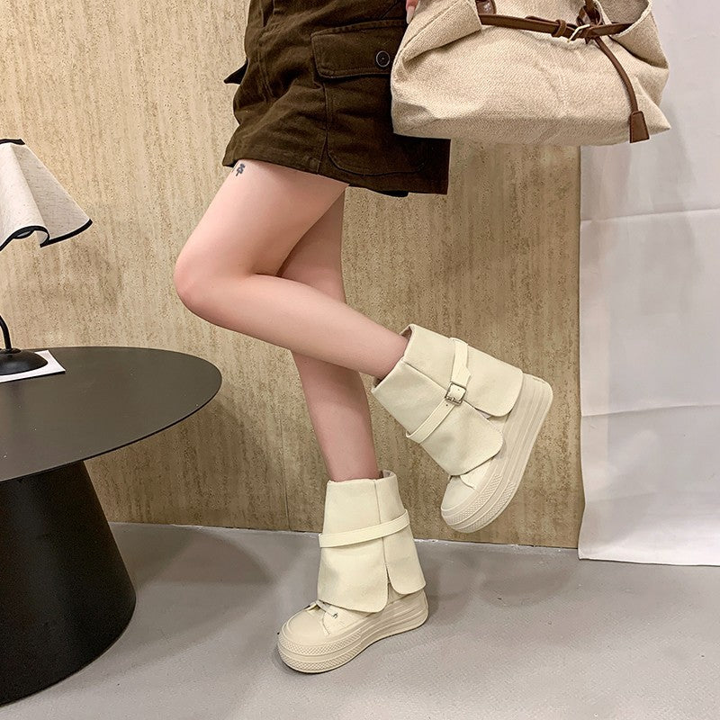 Damen Modische Sneaker-Boots mit einzigartigem Riemen-Design Drune