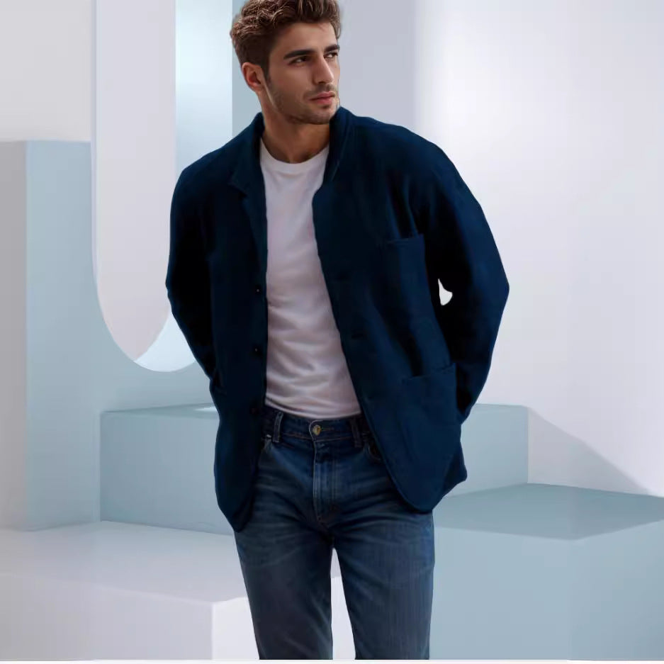 Herren Übergangsjacke aus hochwertigem Material mit stilvollem Kragen und praktischen Taschen Drune
