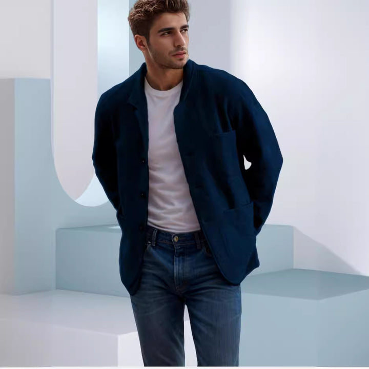 Herren Übergangsjacke aus hochwertigem Material mit stilvollem Kragen und praktischen Taschen Drune