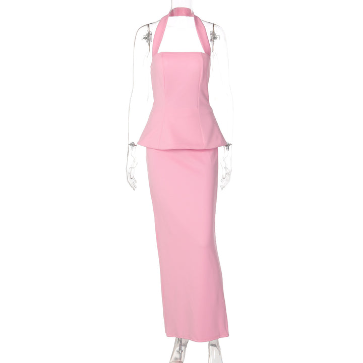 Damen Elegantes Maxikleid mit schmalem Schnitt und quadratischem Ausschnitt Drune