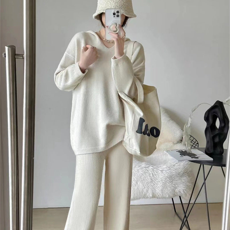 Damen Kuscheliges Strickensemble mit weitem Schnitt und elegantem Design Drune
