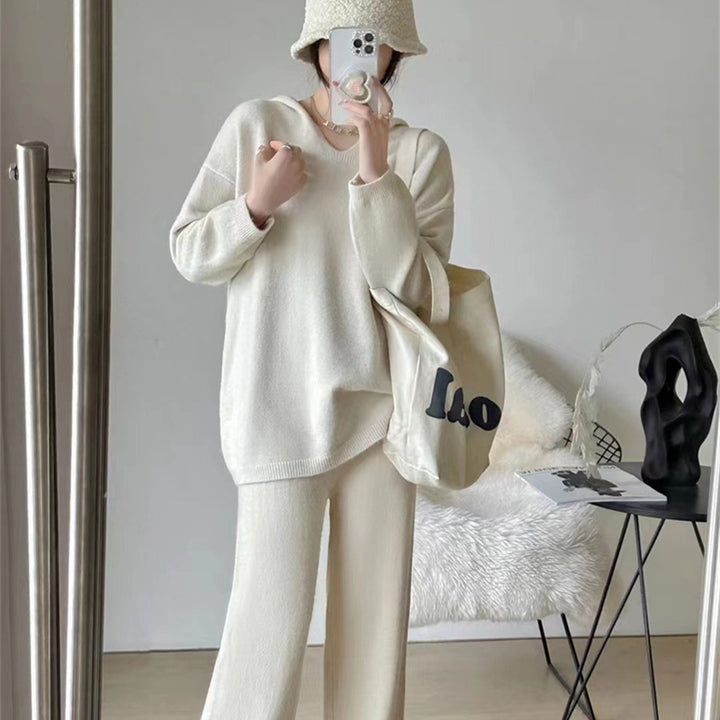 Damen Kuscheliges Strickensemble mit weitem Schnitt und elegantem Design Drune