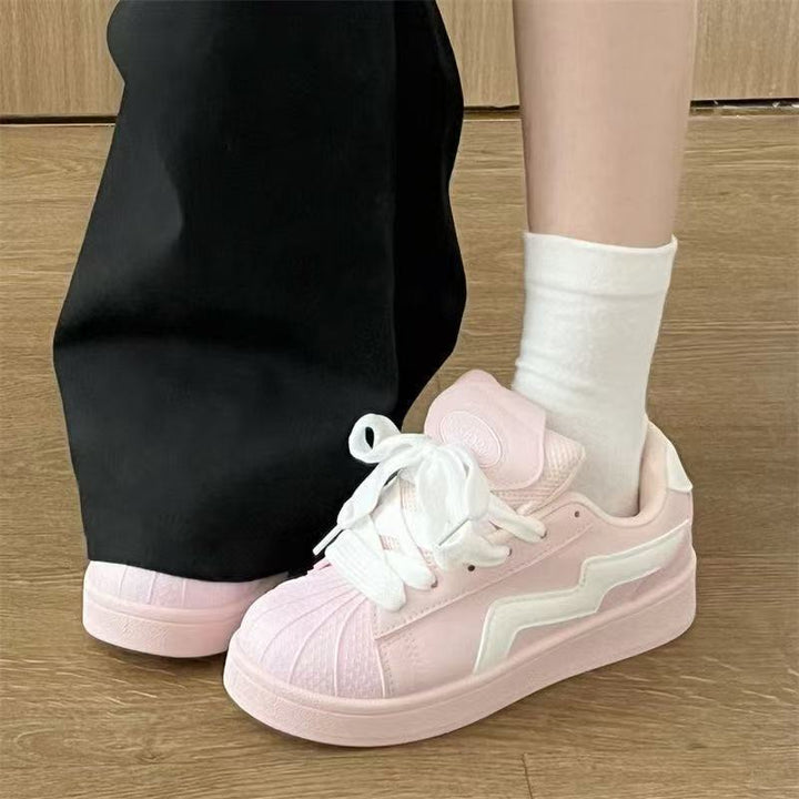 Damen Sportliche Sneaker mit dekorativen Rüschen und farbenfrohem Design Drune