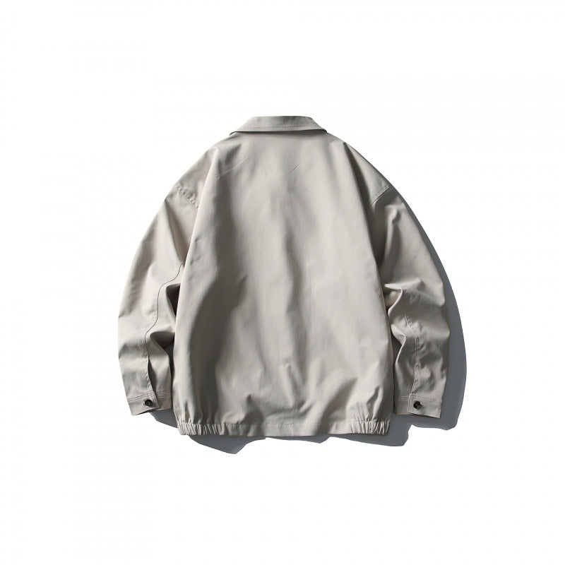 Herren Leichte Boxy-Zipjacke mit Hemdkragen und schrägen Eingrifftaschen Drune