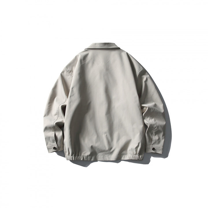 Herren Leichte Boxy-Zipjacke mit Hemdkragen und schrägen Eingrifftaschen Drune