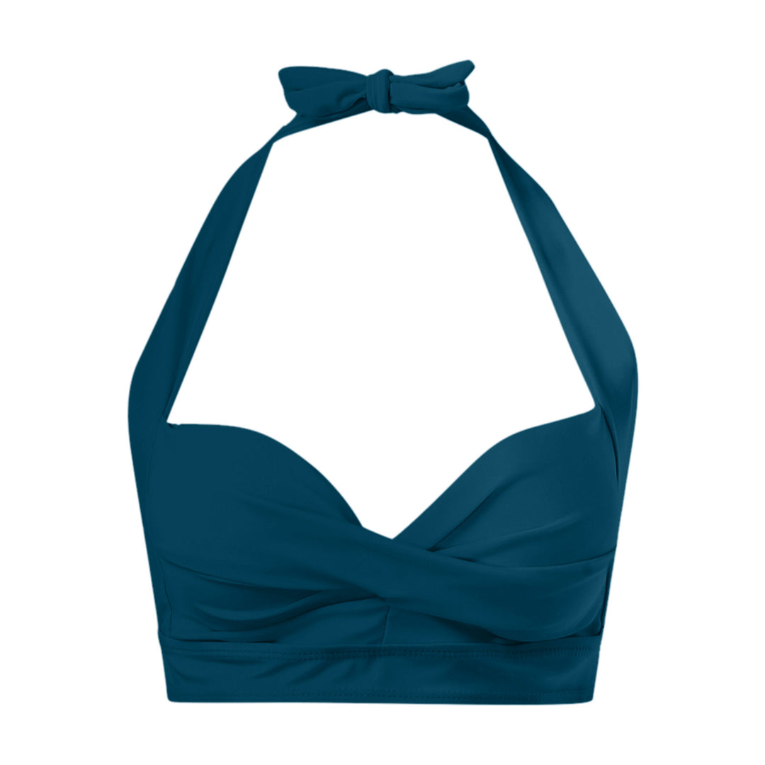 Damen Sportliches Bikinioberteil mit tiefem Ausschnitt und Halter-Design Drune