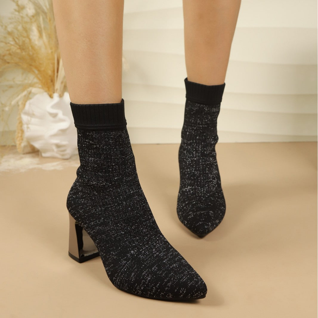 Damen Elegante Strumpfstiefeletten Drune